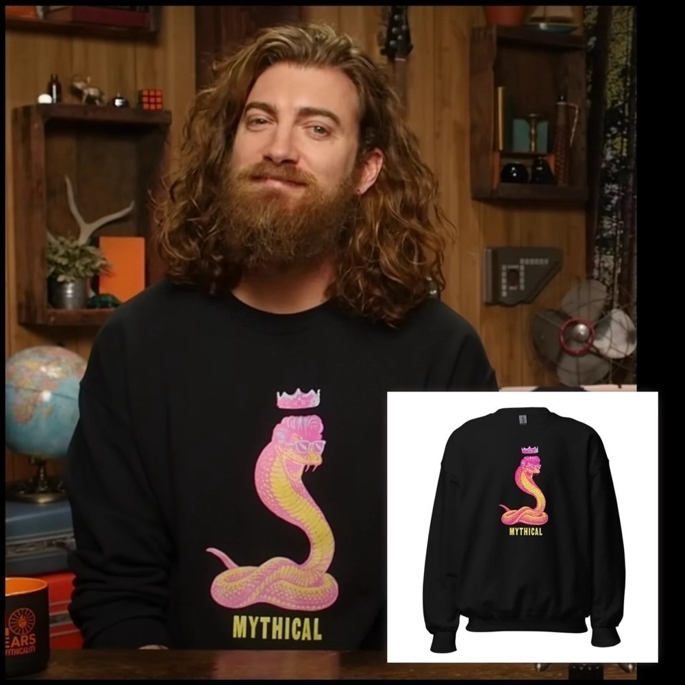 Mythical SERPENT KING  Snake Black Officially License Fantasy Goth Sweatshirt XL